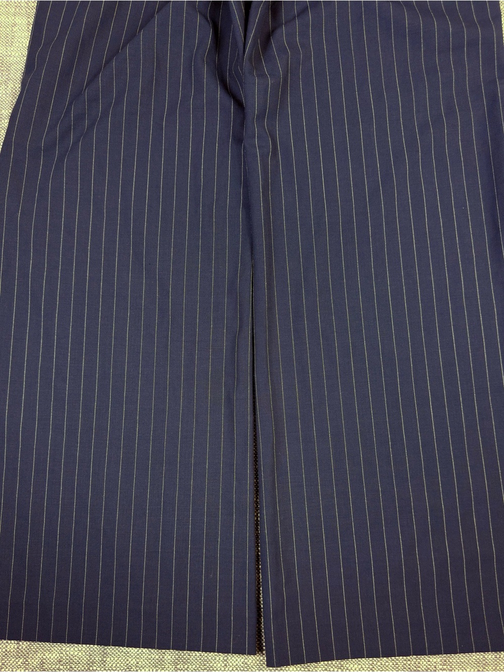 MAJE Navy Pinstripe Wide Leg Trouser High-Rise sz 8 - Picture 12 of 14